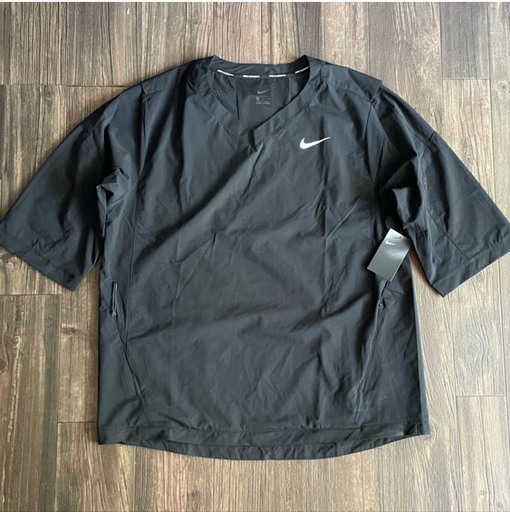 Nike Baseball Lightweight Vneck Pull Over Black Cage Jacket - Size XL NWOT